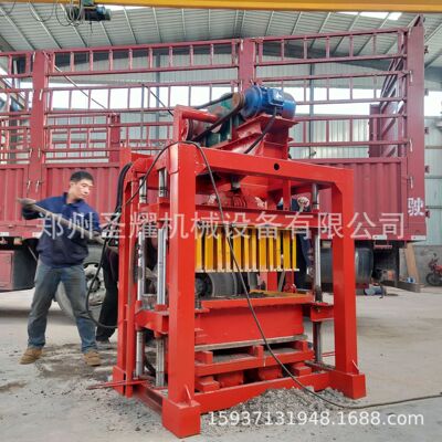 圣耀QTJ4-40全自动砌块成型机小型免烧水泥砖机水泥空心制砖机