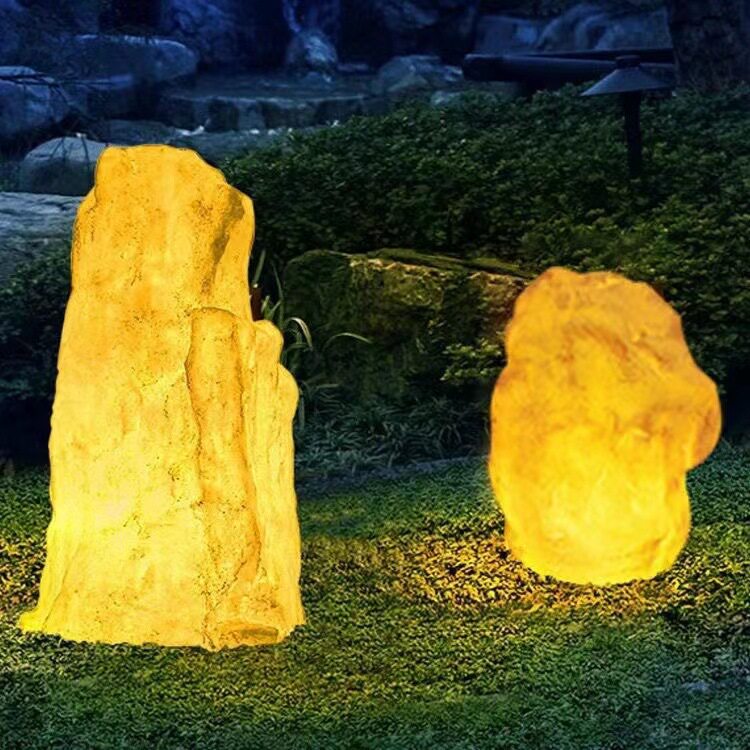 户外草坪灯防水草地庭院灯景观灯公园灯树脂自然仿山假石户外灯