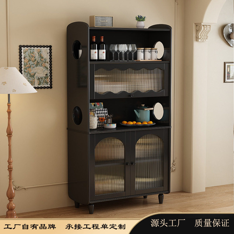实木柜子家用门口玄关美式黑色复古法式大容量入户门厅柜收纳靠墙