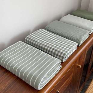 ¢很好看的绿~简约现代老粗布床单纯棉加厚夏季凉感单子不起