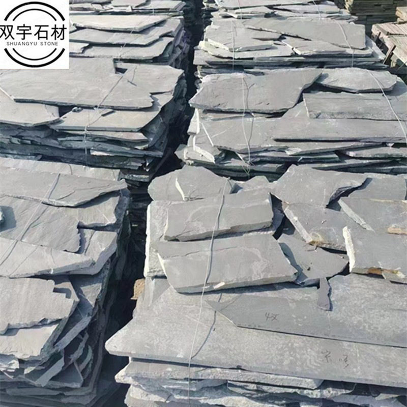 青石板碎拼厂家直销不规则片石板岩乱板花园景观复古铺装乱型石