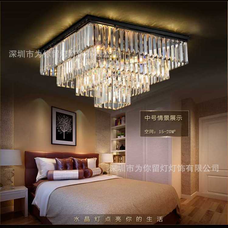美式水晶吊灯铁艺简约客厅餐厅北欧现代卧室别墅酒店创意个性吊灯