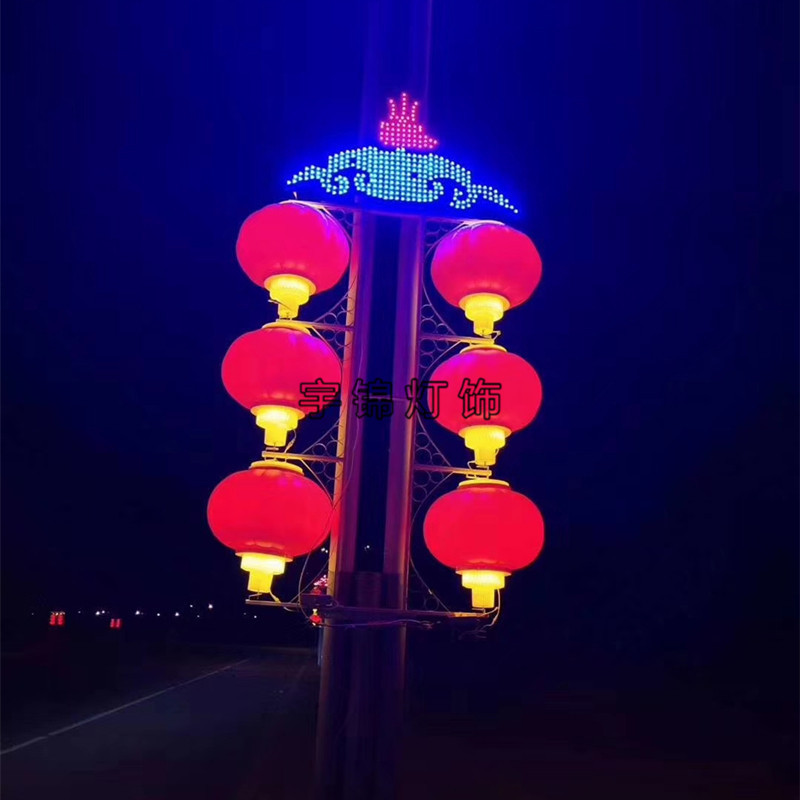 户外市政道路园林景观亚克力LED南瓜灯笼 防水防晒 亮面3连串