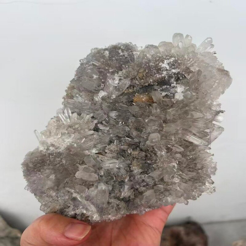 天然白水晶簇原石四川菊花晶能量石消磁净化桌面办公摆件批发矿标