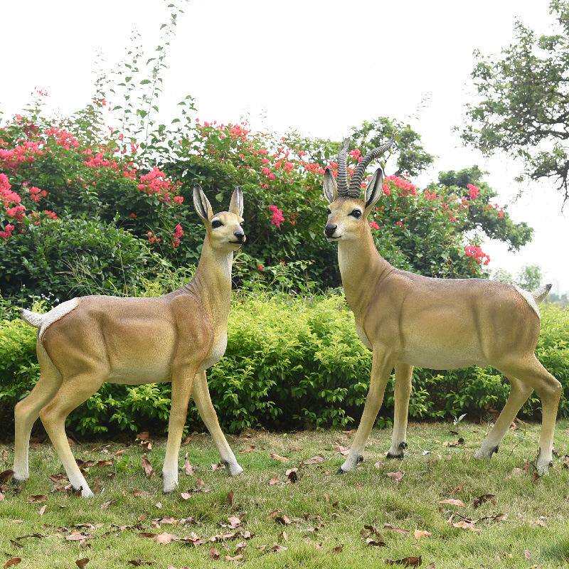 仿真藏羚羊摆件户外园林花园庭院景观动物雕塑玻璃钢工艺品装饰