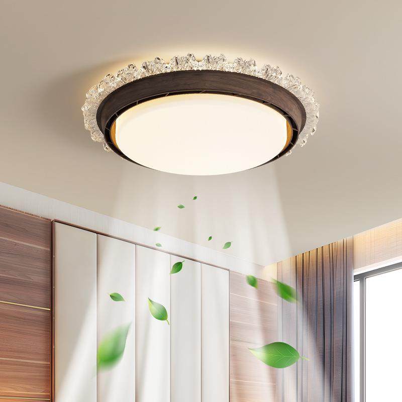 无叶风扇灯现代简约卧室书房灯吸顶灯创意隐形静音电扇灯中山灯具