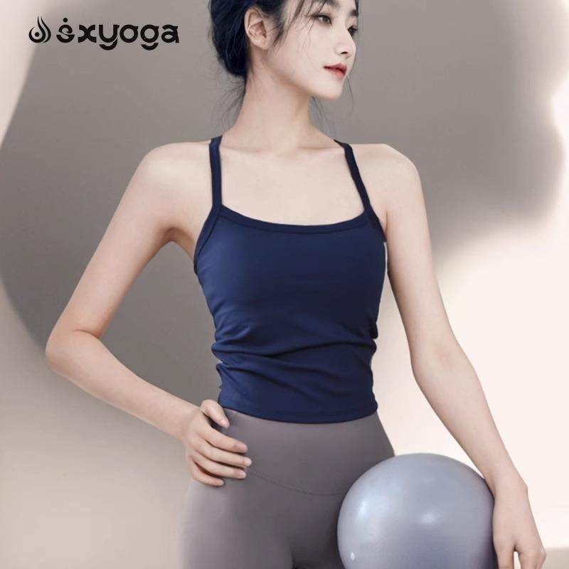 健身背心女带胸垫聚拢显瘦夏季跑步训练瑜伽服吊带2024新款可外穿