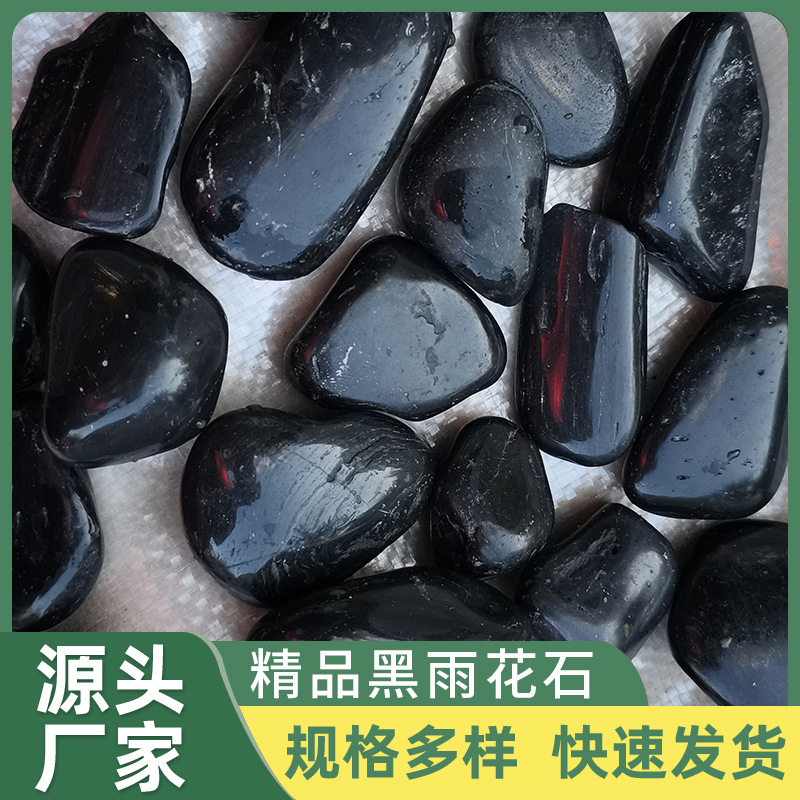 海口直批高抛黑色鹅卵石子庭院铺路雨花石鹅软石园艺阳台装饰卵石