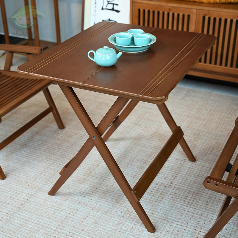 楠竹折叠茶桌餐桌家用外出备用