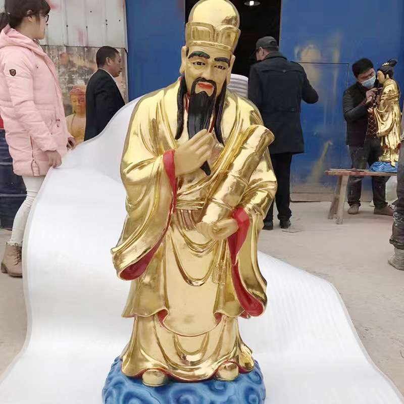 玻璃钢彩绘铁拐李汉钟离 木雕贴金八仙过海吕祖吕洞宾神像