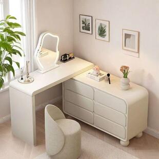 梳妆台卧室现代简约小户型小型北欧轻奢全实木化妆桌子收纳柜一体