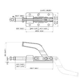 夹钳肘夹快夹CH 嘉刚推拉快速夹具 36330M夹钳肘夹