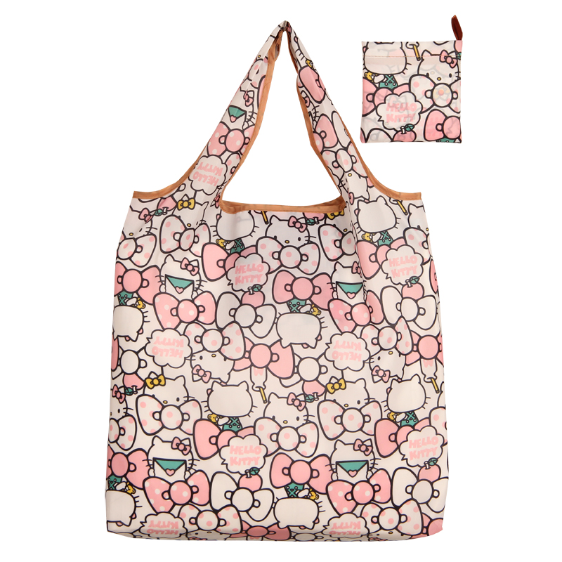 可爱卡通折叠便携环保袋印花旅行手提牛津布袋购物袋子买菜兜