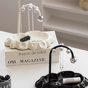 云朵桌面玄关收纳置物架高颜值轻奢陶瓷钥匙饰品收纳盒高级感摆件