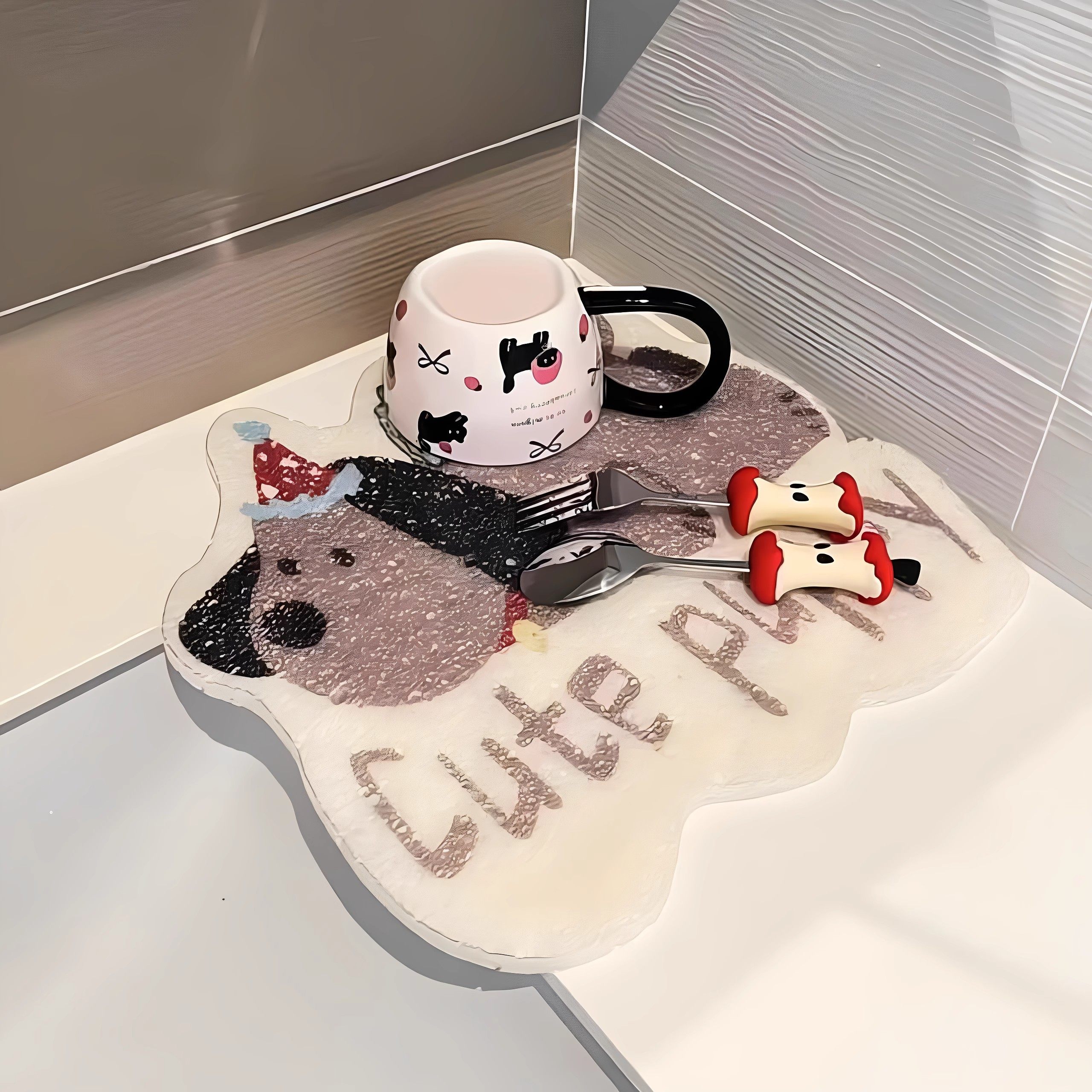 ins风可爱小狗沥水垫家用餐桌垫子餐垫厨房木浆棉沥水垫台面防溅,居家布艺,餐垫,淘宝优惠券,粉丝福利购,淘宝优惠卷