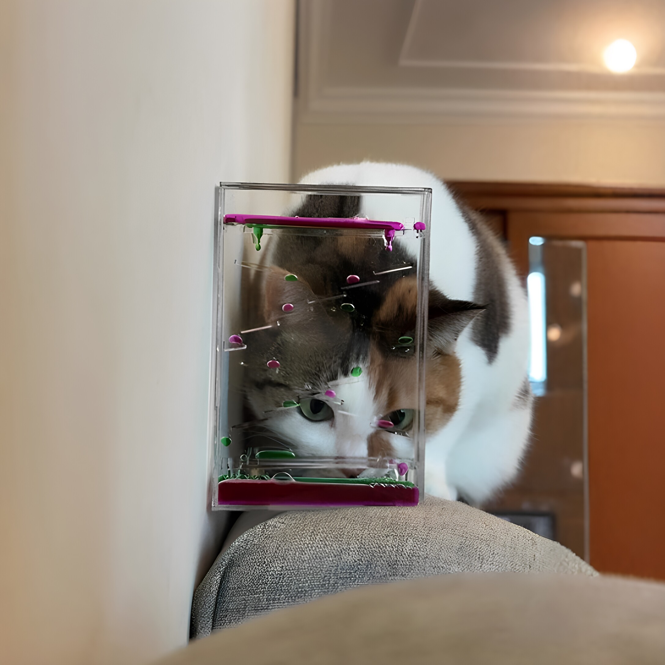 猫咪发呆玩具漏沙液体摆件猫咪解闷神器网红减压创意滑梯液体沙漏图片