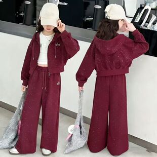 2026女童套装春秋新款时尚洋气中大儿童网红小学生运动网红两件套