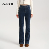 女士牛仔裤 仙鹤裤 高腰显瘦微喇裤 ANDLAYERED2025秋冬新款 时尚 复古