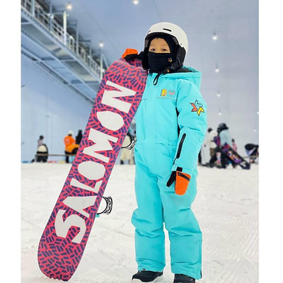 LDS雪KI童儿滑服男童女童厚连体滑雪服单双加板LWD衣裤套装专业装