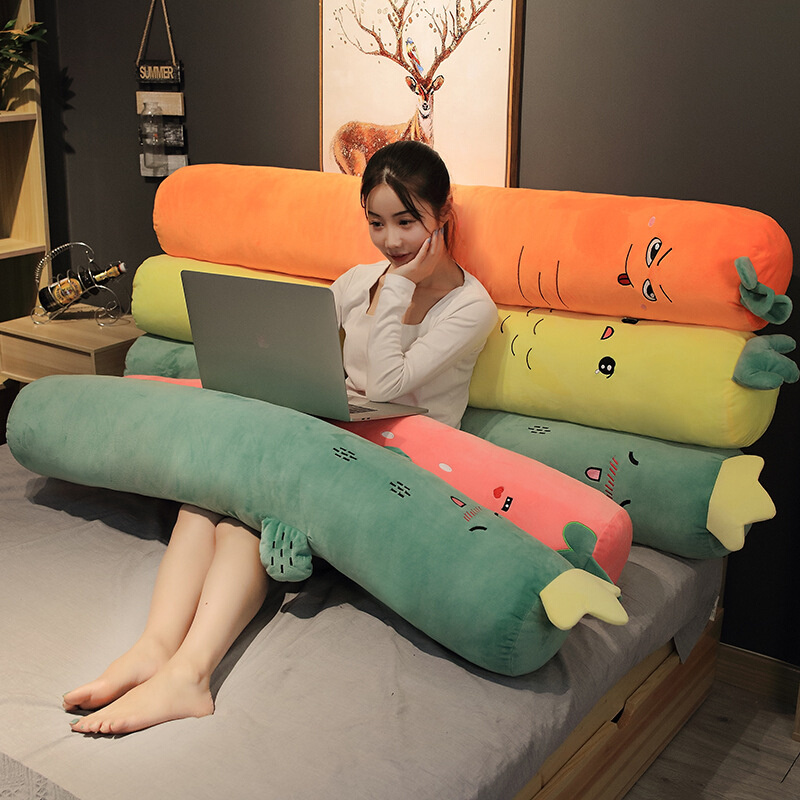 新款玩具恐龙水果长条抱枕草莓胡萝卜毛绒玩具孕妇侧睡枕垫靠垫