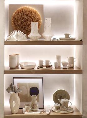 美联饰界陶瓷花瓶摆件诧寂复古风格客厅样板房软装饰品