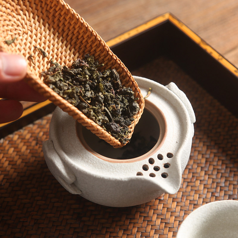 藤编茶则茶勺赏茶荷 六君t子茶道竹木制配件 醒茶取茶泡茶功夫茶