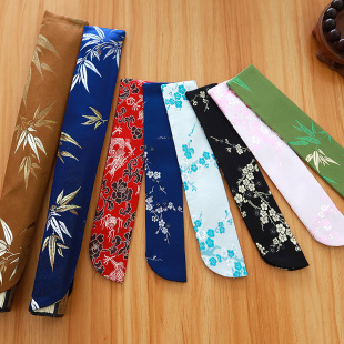 国风扇子古风折扇汉服丝绸缎面古典女式 扇套黑色扇袋随身携带男小