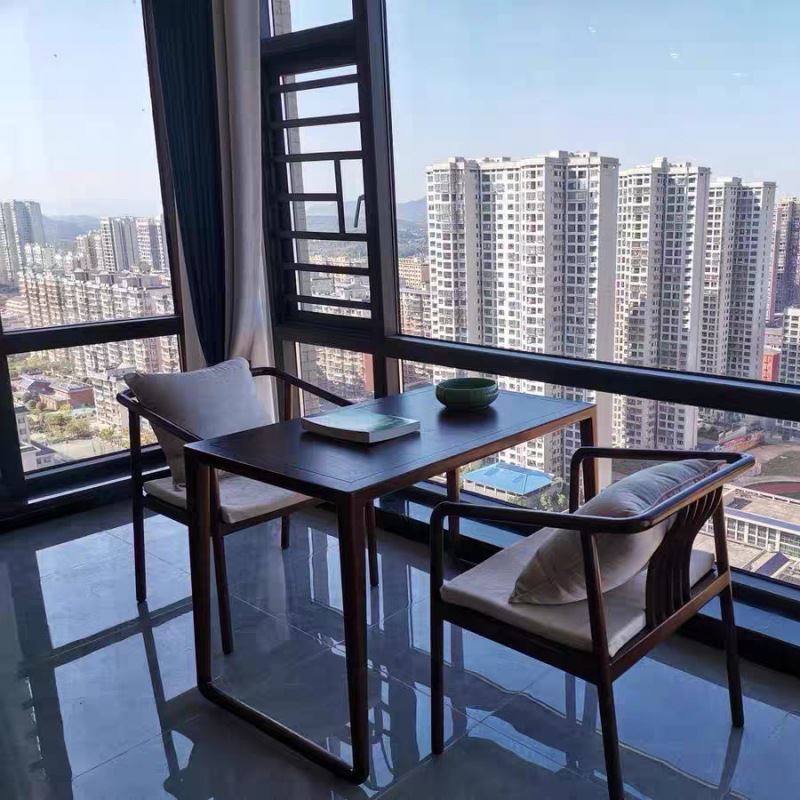 新中式实木茶桌椅组合办公室功夫茶几桌套装家用阳台小户型泡茶台