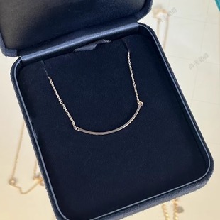 笑脸项链女18k玫瑰金微笑满钻轻奢高级彩金赵露思同款小号锁骨链