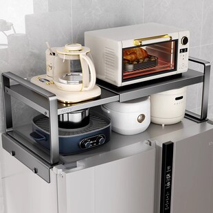 厨房冰箱顶置物架外侧面上方收纳C缝隙磁吸旁边的夹缝壁挂式空隙