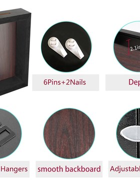 Mahogany Backboard 8x10 Shadow Box DiIsplay memorabilia Fram