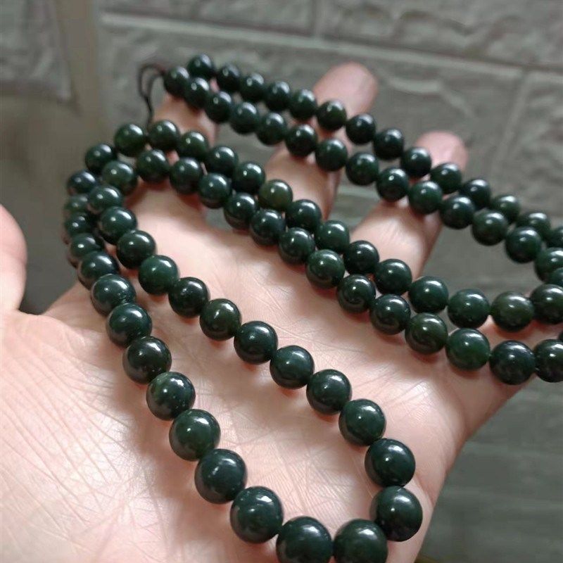 颗圆珠挂链108颗佛珠挂链88和田玉吊坠挂绳民族风挂绳Z念珠毛衣链