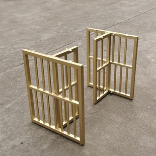 铁艺桌脚办公桌腿大板岩板桌脚茶几桌子桌脚支O架黑色框架金属烤