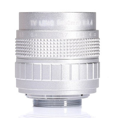 Silver Fujian 50mmp F1.4 CCTV TV  camera lens + C N1 + lens