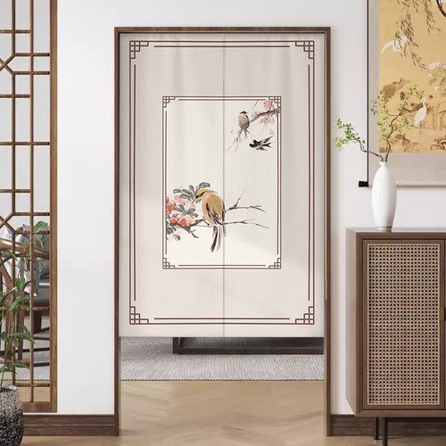 中式门帘新款中国风卧室房间家用隔断帘高级感卫生间厨房遮挡布帘