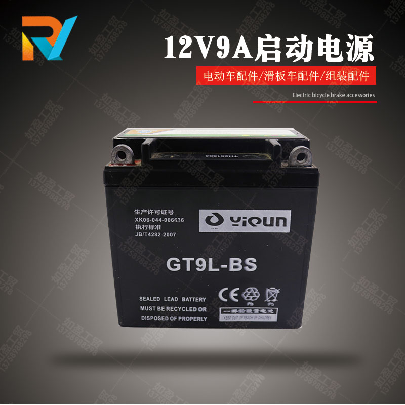 12V9AH机车沙滩车启动电池可D充电电瓶铅酸蓄电池免维护大容量