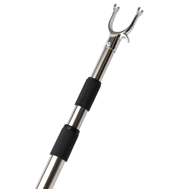 家用不锈钢2米加长撑衣杆三节伸缩晒晾衣丫叉挑衣杆挂.取收衣黑色