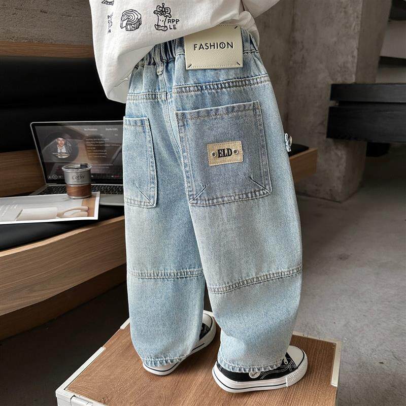 童装男童牛仔裤儿童春装2026新款洋派帅气男宝宝春秋直筒炸街裤子