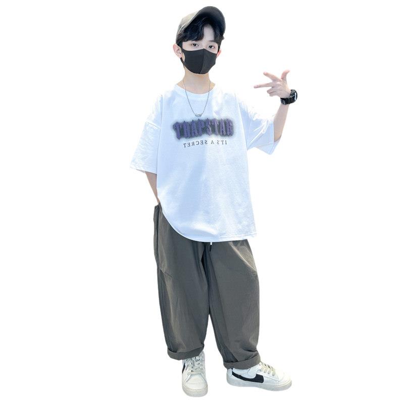 男童夏装短袖套装2026新款中大童装夏季男孩运动痞帅气时髦潮酷