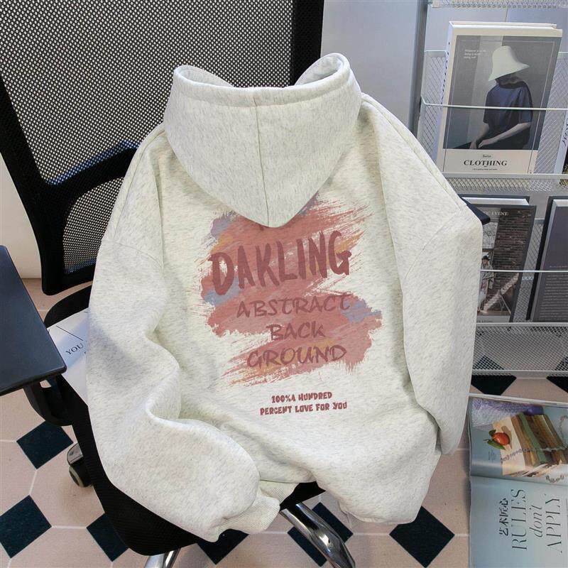 女童加绒卫衣秋冬款新款潮儿童连帽外套ins女孩百搭女生上衣加厚