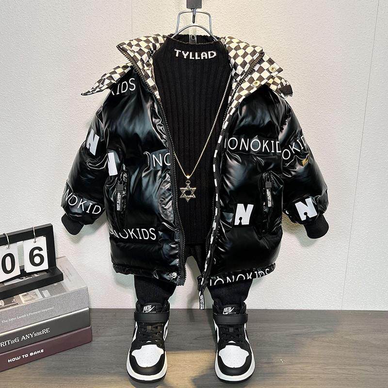 男童棉衣冬季2023年新款潮帅宝宝中长款羽绒棉服儿童加厚棉袄外套