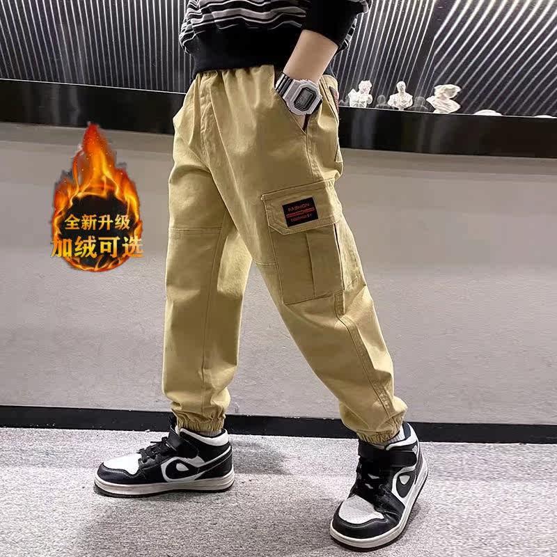 男童裤子2026新款大童春秋款炸街长裤中大童装休闲裤加绒工装裤