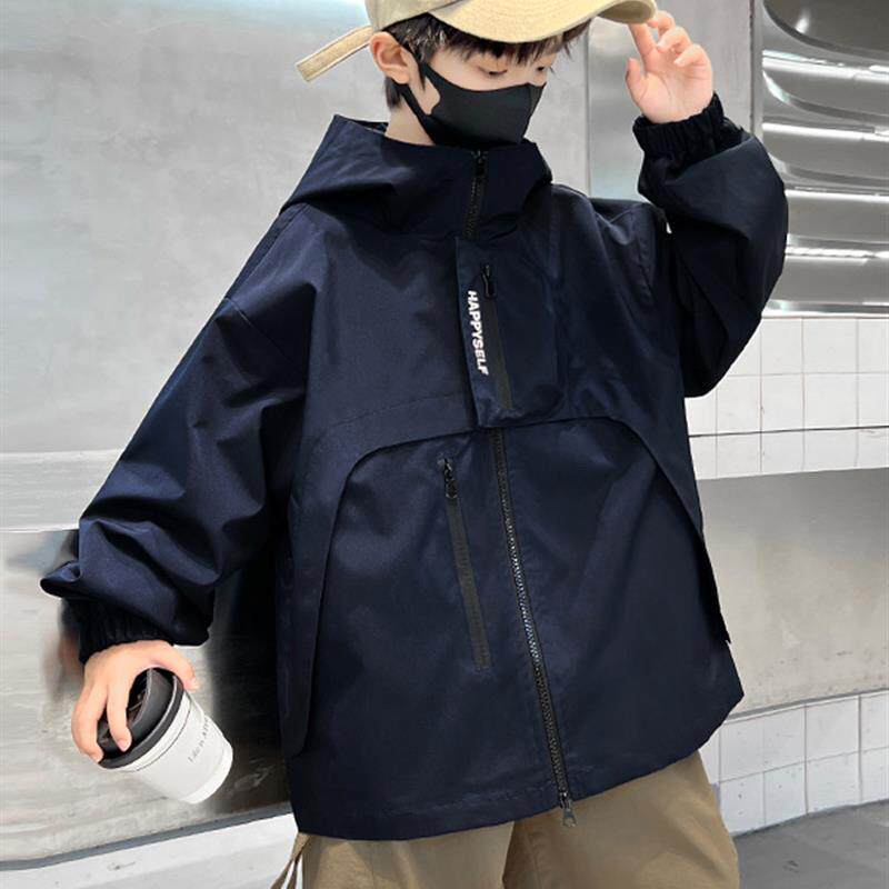 男童外套春秋款2025新款中大儿童春季冲锋衣春装男孩痞帅气时髦潮