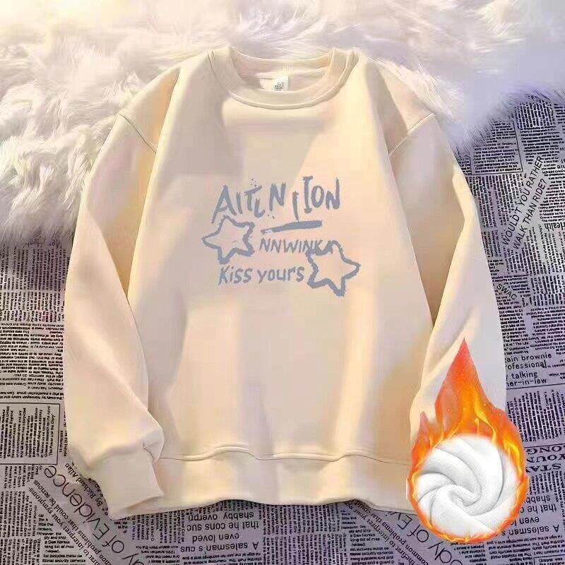 男女童秋冬季卫衣2025新款圆领加绒春秋休闲衣服女童外穿洋气上衣