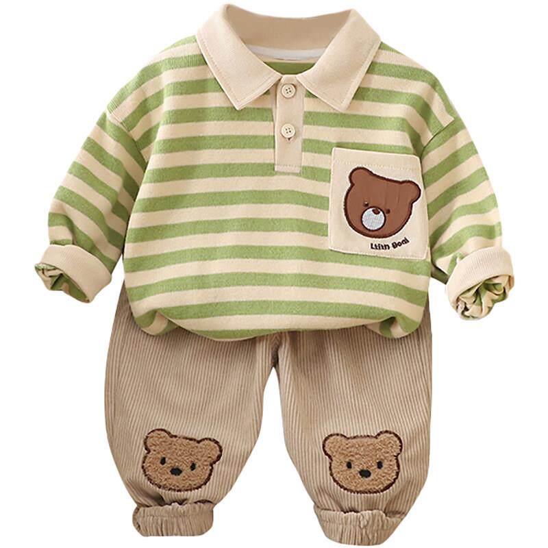 男童套装春秋款2025新款儿童长袖POLO卫衣两件套帅气宝宝时髦衣服