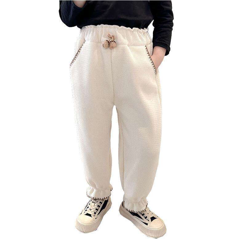 女童春秋裤子2025新款儿童装女孩秋冬加绒裤女宝宝洋气休闲裤秋季