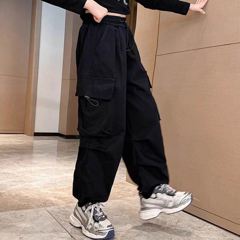 女童工装裤2026春夏季新款儿童套装女大童街舞hiphop长裤子外穿潮