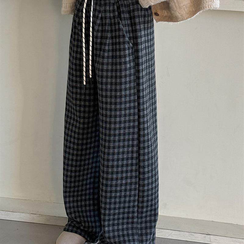 女童巨好看裤子早秋季2025新款直筒裤青少年女孩女大童加绒阔腿裤