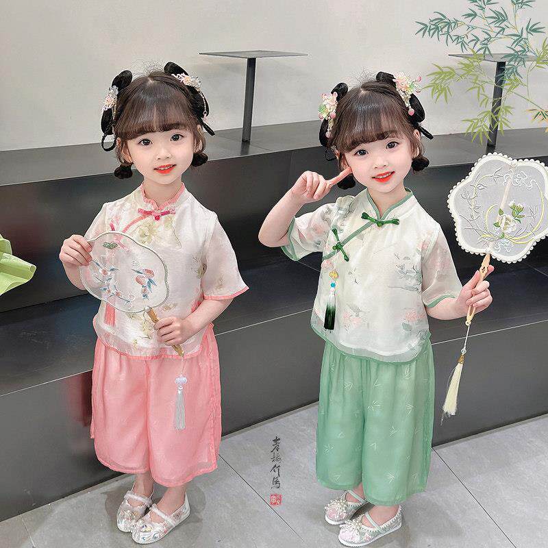 女1童汉服夏季宝宝3唐装儿5童中国风表演服4幼儿园古装公主裙套装