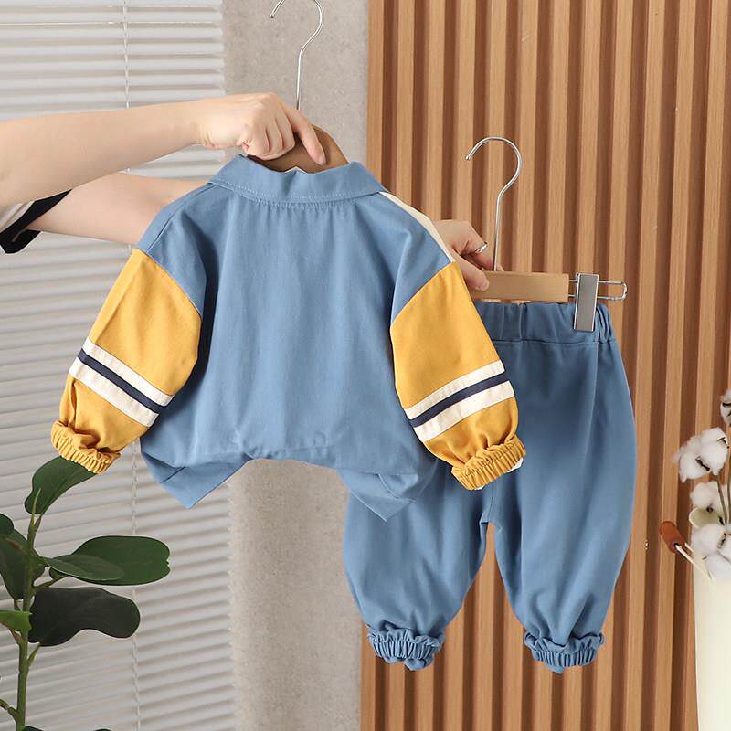 男童秋季套装2025新款酷帅气时髦小童挖土机儿童男孩宝宝三件套潮